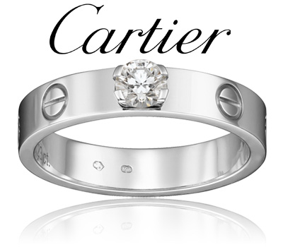 Bague de fianÃ§ailles Love de Cartier version solitaire diamant.