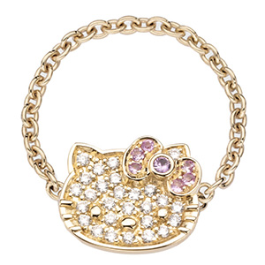 Bague Hello Kitty en Or Jaune, Diamants et Saphirs de Victoria Casal - Made  in Joaillerie